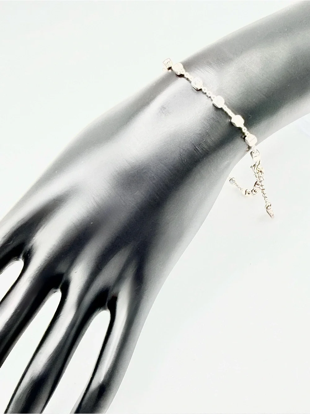 Silpada Vintage Sterling Silver Hammered Stationed Cube Chain “VENICE” Bracelet
